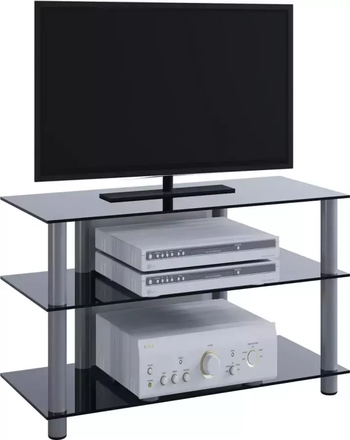 Vcm Sindas Tv-meubel Zwart Aluminium Glas