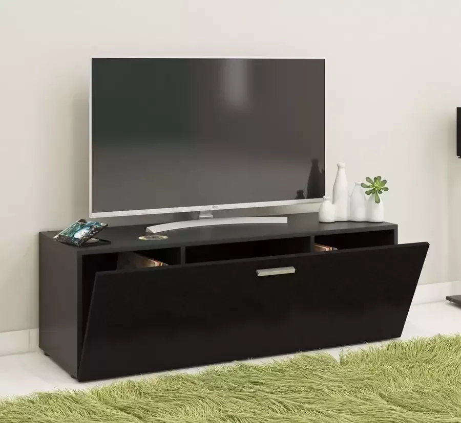 Vcm TV meubel kast Winalo met klepdeur zwart
