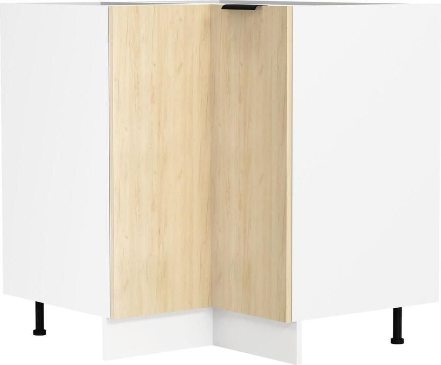 Vcm Eckschrank Maße ca. H. 82 x B. 76 x T. 76 cm Küchenschrank Küchenunterschrank Unterschrank Küchenmöbel Fasola