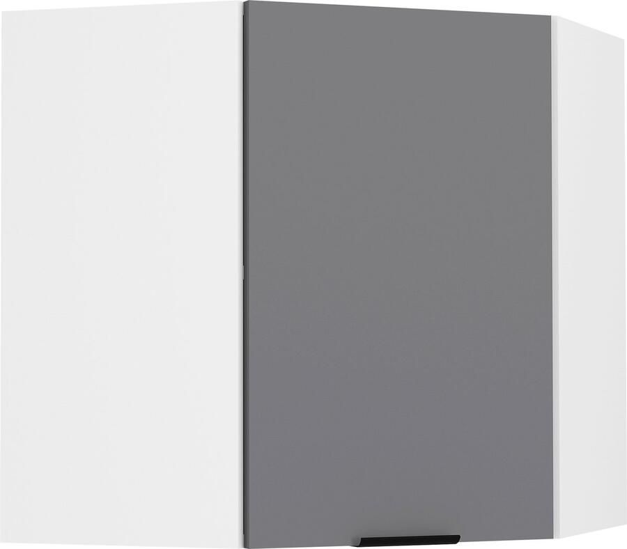 Vcm Küchenschrank hängend Maße ca. H. 60 x B. 57 x T. 57 cm Eckschrank Hängeschrank mit zwei Fächern Küchenmöbel Fasola