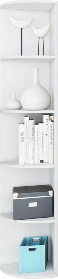 Vcm Hoekkast vakkenkast Vandol XL hoog 178 cm wit