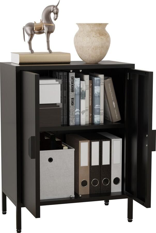 Vcm Houten ladekast dressoir highboard dressoirkast draaideuren Flokas S Houten ladekast dressoir highboard dressoirkast draaideuren Flokas S - Foto 2