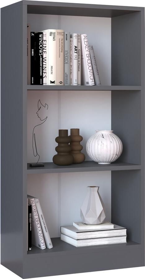 Vcm Houten boekenrek Decoratieve boeken Standrek Dilos M 3-voudig Houten boekenrek Decoratieve boeken Standrek Dilos M 3-voudig