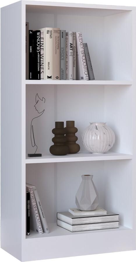 Vcm Houten boekenrek Decoratieve boeken Standrek Dilos M 3-voudig Houten boekenrek Decoratieve boeken Standrek Dilos M 3-voudig