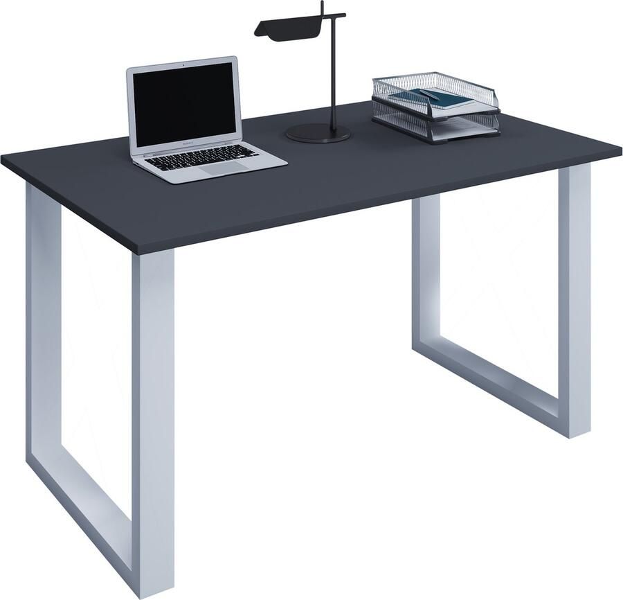 Vcm Houten bureau Computerbureau Werkbureau Kantoormeubilair Lona U Aluminium Zilver Houten bureau Computerbureau Werkbureau Kantoormeubilair Lona U Aluminium Zilver