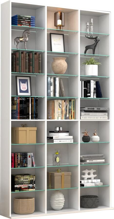 Vcm Houten CD DVD plank Boekenkast Kamerverdeler Decoratieve plank Glas Zilas XL Houten CD DVD plank Boekenkast Kamerverdeler Decoratieve plank Glas Zilas XL