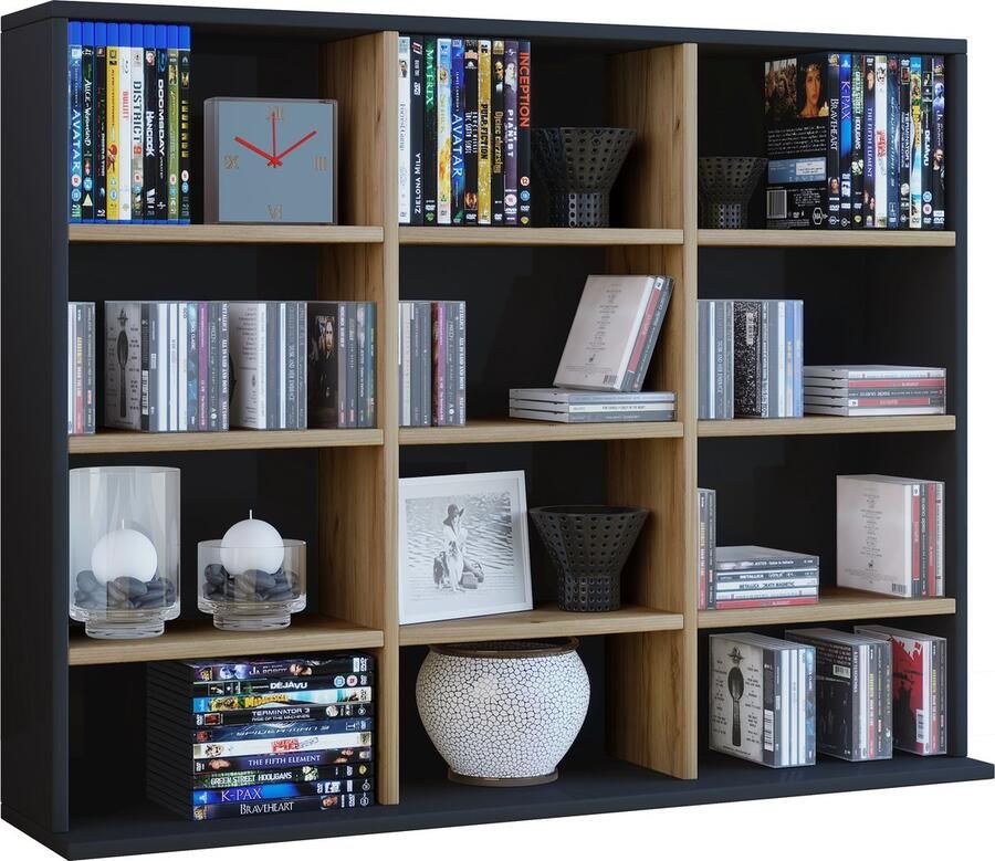 Vcm Houten CD DVD plank Boekenkast Media plank Kamerscherm Decoratieve plank Megosa L Houten CD DVD plank Boekenkast Media plank Kamerscherm Decoratieve plank Megosa L
