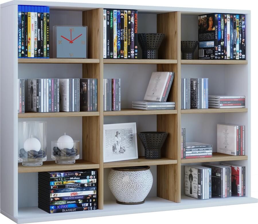 Vcm Houten CD DVD plank Boekenkast Media plank Kamerscherm Decoratieve plank Megosa L Houten CD DVD plank Boekenkast Media plank Kamerscherm Decoratieve plank Megosa L