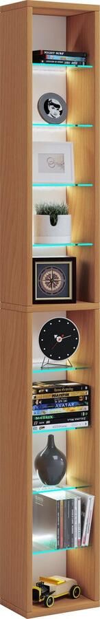 Vcm Houten CD DVD plank Boekenkast Opbergmeubel Decoratieve plank Glas Rasato XL Houten CD DVD plank Boekenkast Opbergmeubel Decoratieve plank Glas Rasato XL - Foto 5