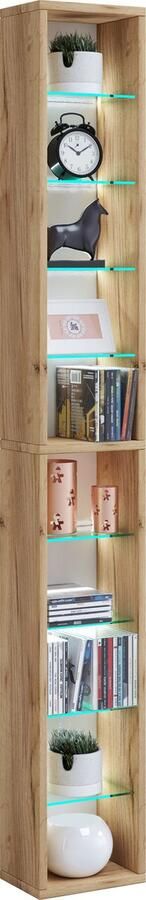 Vcm Houten CD DVD plank Boekenkast Opbergmeubel Decoratieve plank Glas Rasato XL Houten CD DVD plank Boekenkast Opbergmeubel Decoratieve plank Glas Rasato XL