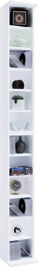 Vcm Houten CD DVD standaard Opbergrek Boekenplank Decoratieve plank Bigol Houten CD DVD standaard Opbergrek Boekenplank Decoratieve plank Bigol - Foto 2