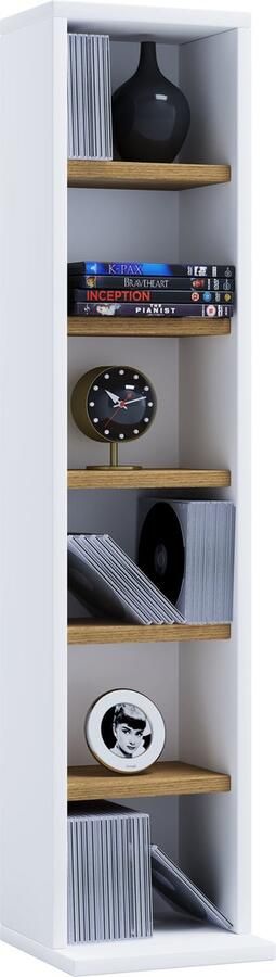 Vcm Houten CD DVD-standaard Opbergvak Bevindende plank Boekenplank Decoratieve plank Elementa Houten CD DVD-standaard Opbergvak Bevindende plank Boekenplank Decoratieve plank Elementa