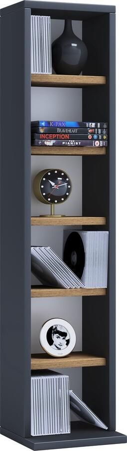 Vcm Houten CD DVD-standaard Opbergvak Bevindende plank Boekenplank Decoratieve plank Elementa Houten CD DVD-standaard Opbergvak Bevindende plank Boekenplank Decoratieve plank Elementa