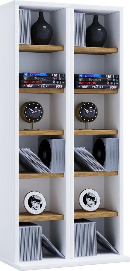 Vcm Houten CD DVD-standaard Plankkast Opbergstandaard Milano Houten CD DVD-standaard Plankkast Opbergstandaard Milano - Foto 7