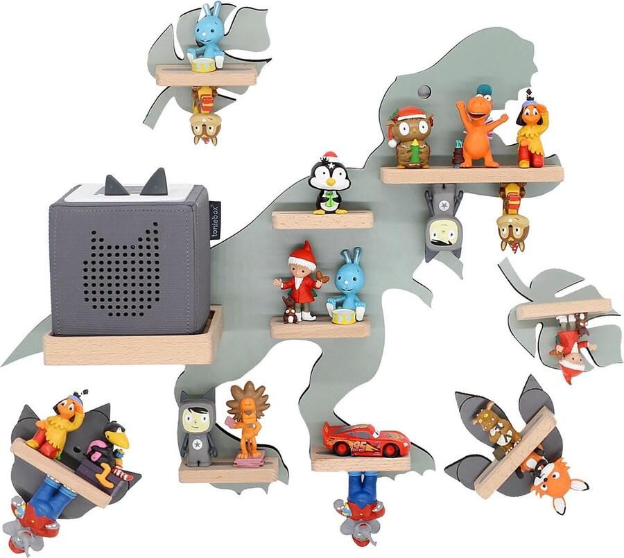 BOARTI Houten dinosaurus set kinderplankje Toniebox figuren Dino wandplank Tonies muziekdoosje Houten dinosaurus set kinderplankje Toniebox figuren Dino wandplank Tonies muziekdoosje