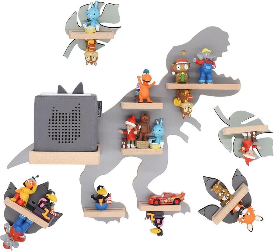 BOARTI Houten dinosaurus set kinderplankje Toniebox figuren Dino wandplank Tonies muziekdoosje Houten dinosaurus set kinderplankje Toniebox figuren Dino wandplank Tonies muziekdoosje