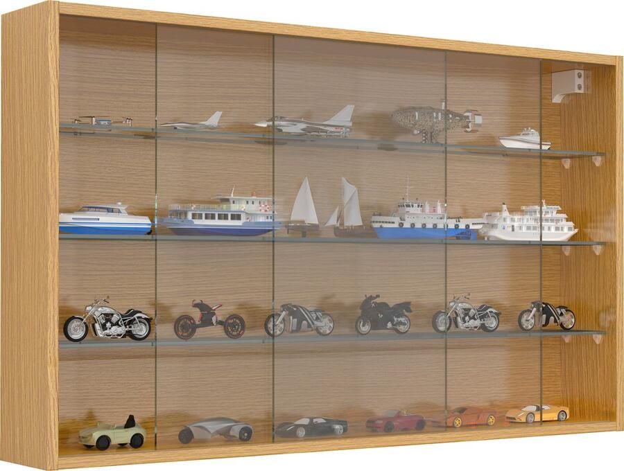Vcm Houten glazen hangende vitrinekast Muur vitrinekast Decoratieve verzamelaar vitrinekast Drivalo XL Houten glazen hangende vitrinekast Muur vitrinekast Decoratieve verzamelaar vitrinekast Drivalo XL