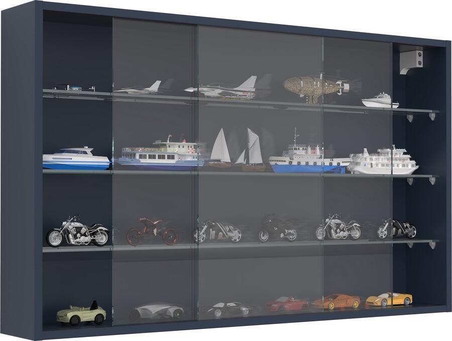 Vcm Houten glazen hangende vitrinekast Muur vitrinekast Decoratieve verzamelaar vitrinekast Drivalo XL Houten glazen hangende vitrinekast Muur vitrinekast Decoratieve verzamelaar vitrinekast Drivalo XL