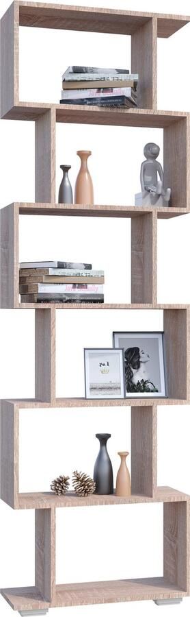 Vcm Houten kamerscherm Standplank Boekenplank Decoratieve boeken 6 vakken Standplank Palusa L Houten kamerscherm Standplank Boekenplank Decoratieve boeken 6 vakken Standplank Palusa L