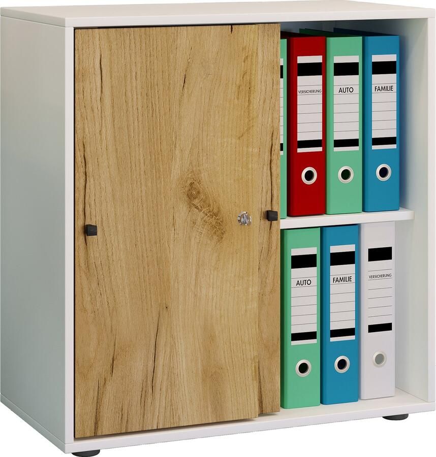 Vcm Houten kantoorkast Dossierkast Kantoormeubilair Kabinet Lona 2-voudige schuifdeuren Houten kantoorkast Dossierkast Kantoormeubilair Kabinet Lona 2-voudige schuifdeuren - Foto 3