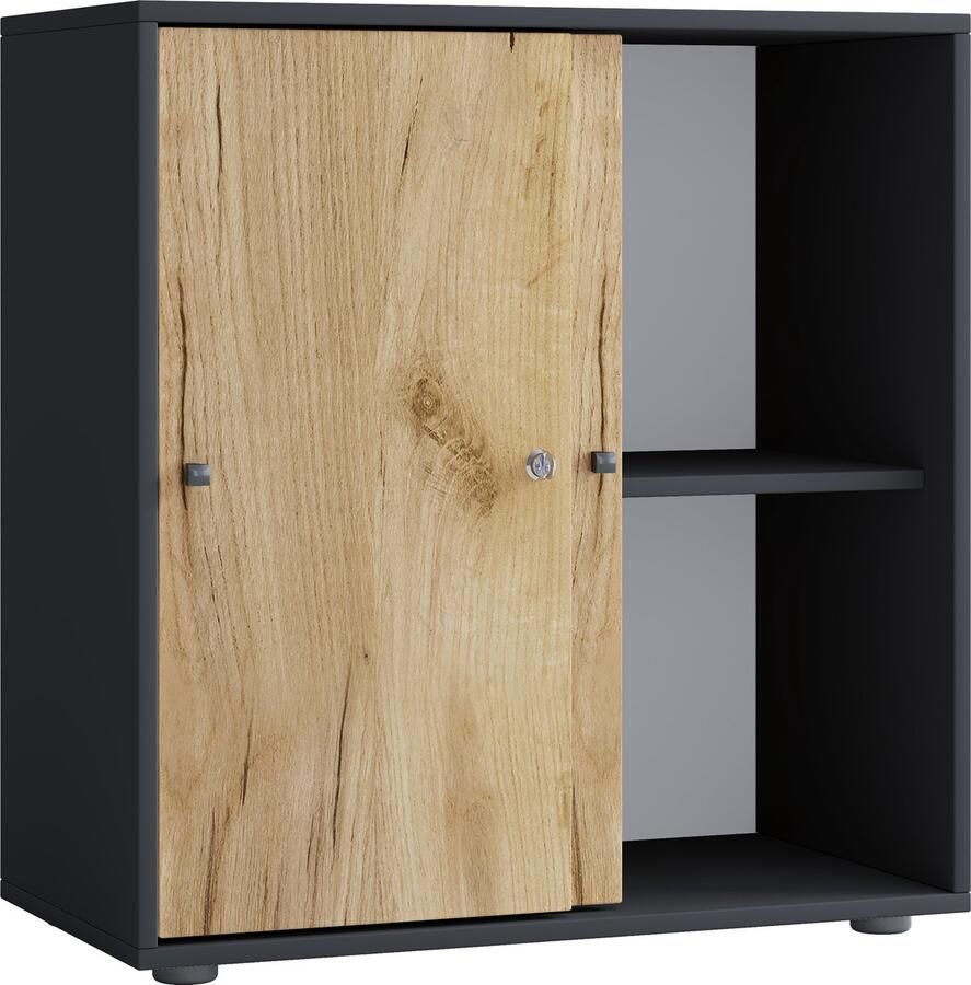 Vcm Houten kantoorkast Dossierkast Kantoormeubilair Kabinet Lona 2-voudige schuifdeuren Houten kantoorkast Dossierkast Kantoormeubilair Kabinet Lona 2-voudige schuifdeuren - Foto 2