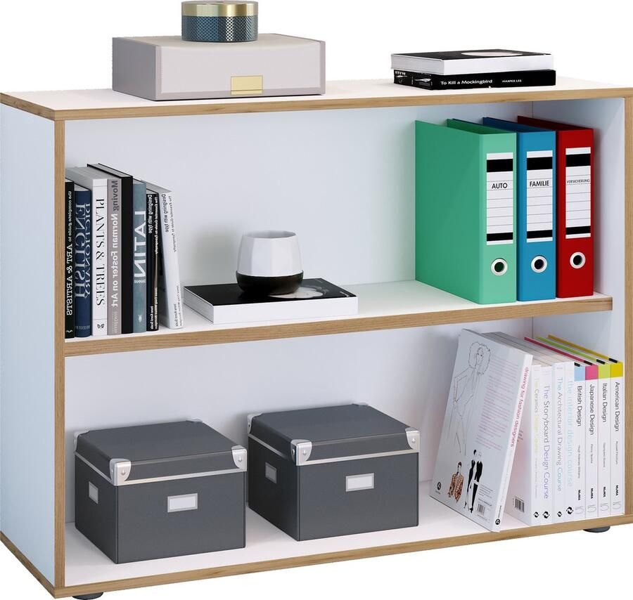 Vcm Houten kantoorstandaard plank boekenkast plank Salia 2-voudig b. 100 cm Houten kantoorstandaard plank boekenkast plank Salia 2-voudig b. 100 cm