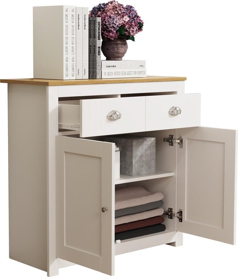 Vcm Houten ladekast dressoir highboard dressoirkast halmeubel lade Balusa L Houten ladekast dressoir highboard dressoirkast halmeubel lade Balusa L