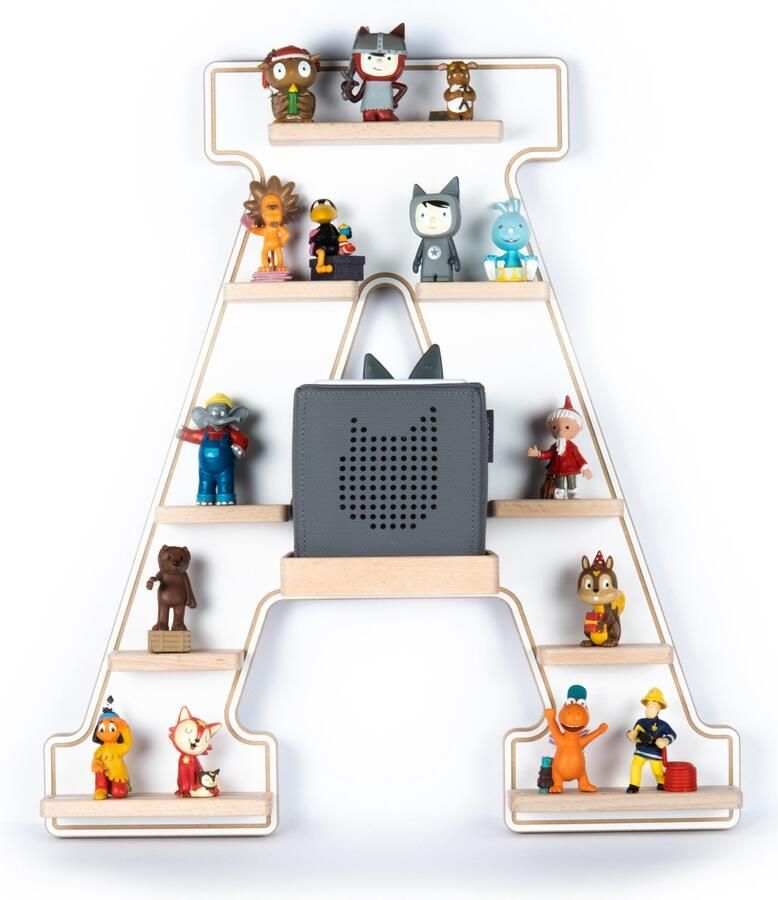 BOARTI Houten letter A kinderplankje Toniebox figuren wandplank Tonies muziekdoosje Houten letter A kinderplankje Toniebox figuren wandplank Tonies muziekdoosje