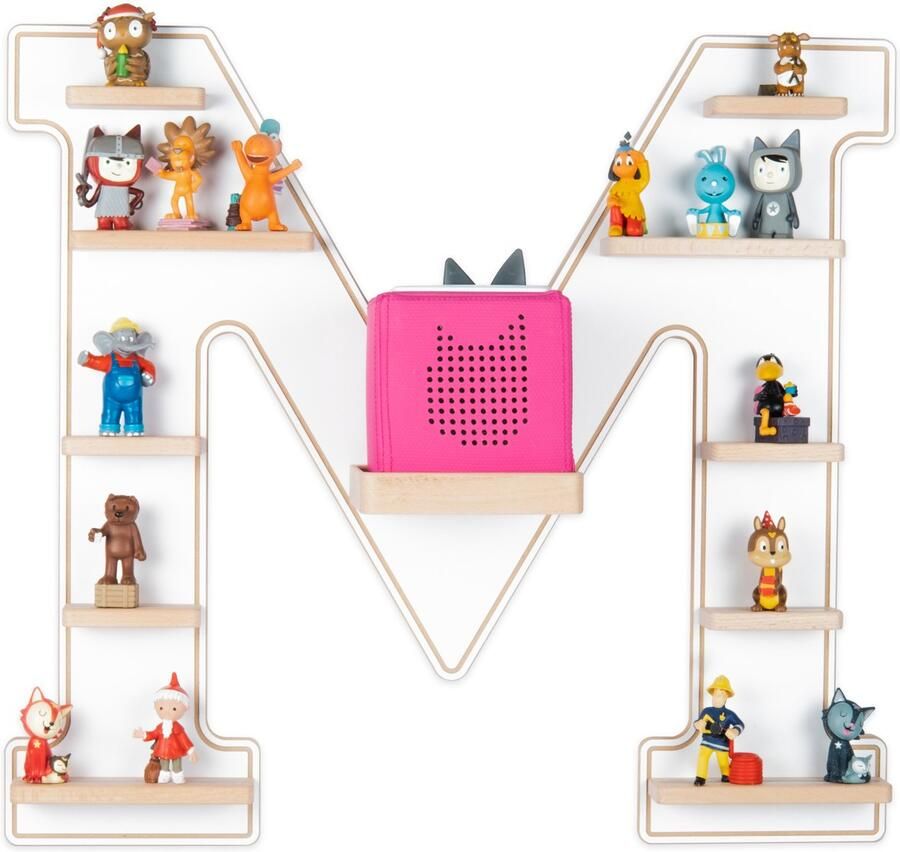 BOARTI Houten letter M kinderplankje Toniebox figuren wandplank Tonies muziekdoosje Houten letter M kinderplankje Toniebox figuren wandplank Tonies muziekdoosje