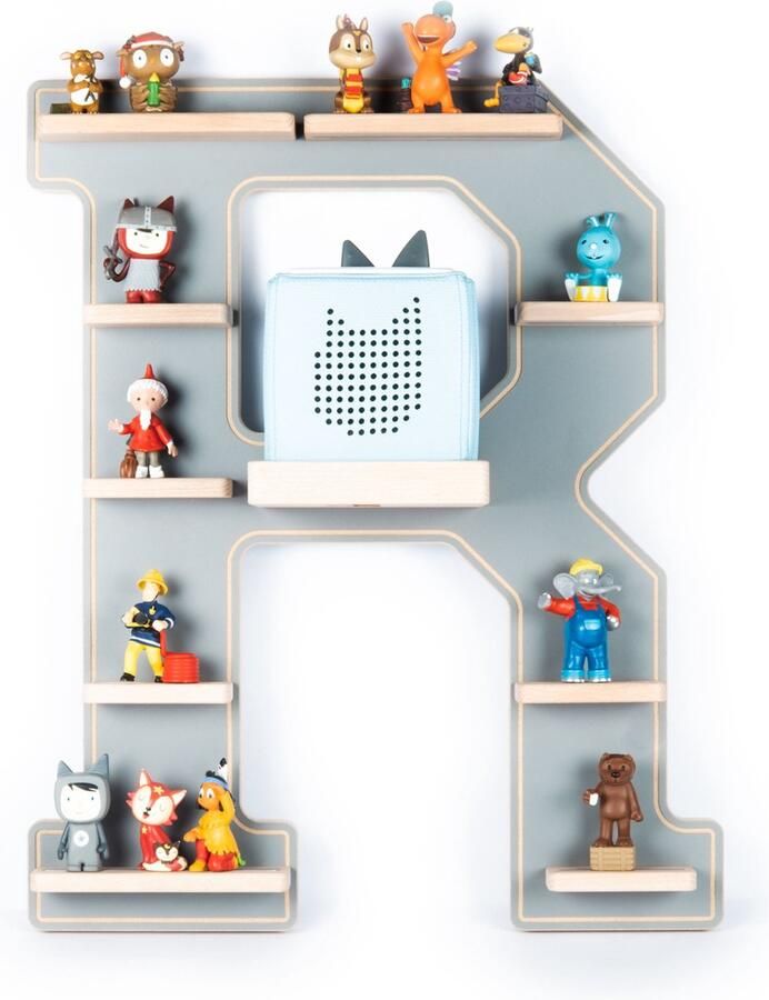 BOARTI Houten letter R kinderplankje Toniebox figuren wandplank Tonies muziekdoosje Houten letter R kinderplankje Toniebox figuren wandplank Tonies muziekdoosje