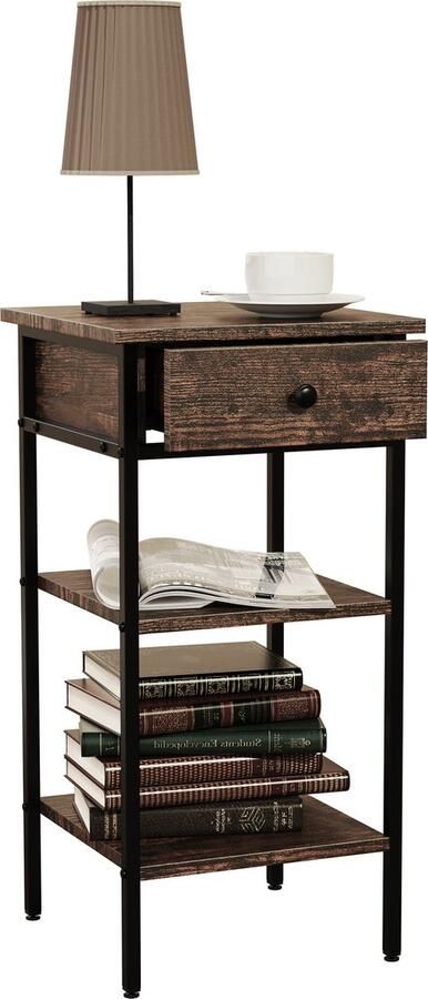 Vcm Houten metalen bijzettafel Salontafel Sofa-tafel Woonkamertafel Salontafel Aulari L Houten metalen bijzettafel Salontafel Sofa-tafel Woonkamertafel Salontafel Aulari L