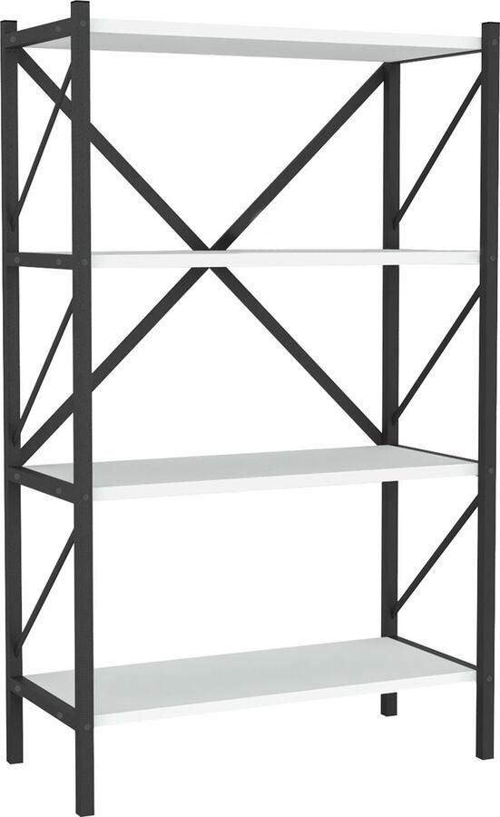 Vcm Houten Metalen Opbergrek Boekenplank Deco Boekenrek Insasi 4 Houten Metalen Opbergrek Boekenplank Deco Boekenrek Insasi 4 - Foto 2