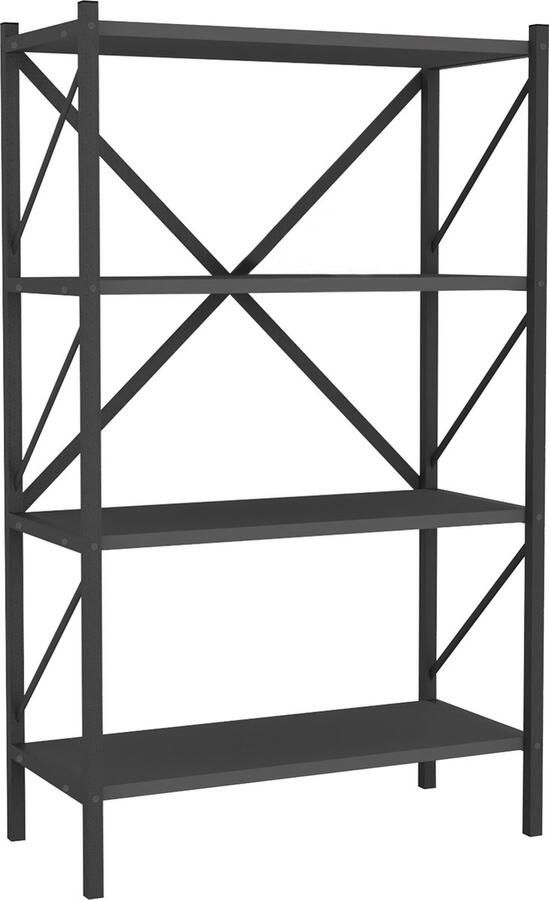 Vcm Houten Metalen Opbergrek Boekenplank Deco Boekenrek Insasi 4 Houten Metalen Opbergrek Boekenplank Deco Boekenrek Insasi 4 - Foto 2