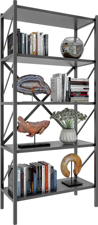 Vcm Houten Metalen Opbergrek Boekenplank Deco Boekenrek Insasi 5 Houten Metalen Opbergrek Boekenplank Deco Boekenrek Insasi 5