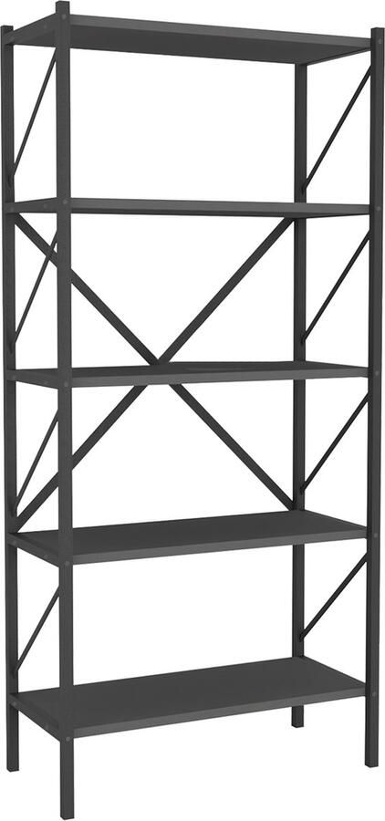 Vcm Houten Metalen Opbergrek Boekenplank Deco Boekenrek Insasi 5 Houten Metalen Opbergrek Boekenplank Deco Boekenrek Insasi 5 - Foto 2