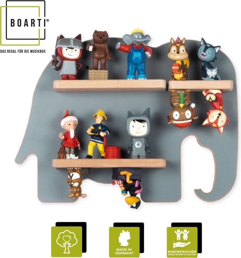 BOARTI Houten olifant kinderplank Toniebox figuren wandplank Tonies Houten olifant kinderplank Toniebox figuren wandplank Tonies
