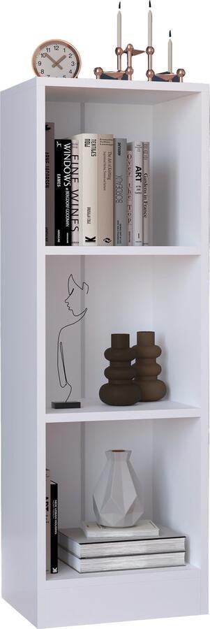 Vcm Houten opbergstandaard boekenplank Decoratieve boekenstandaard Dilos S 3-voudig Houten opbergstandaard boekenplank Decoratieve boekenstandaard Dilos S 3-voudig