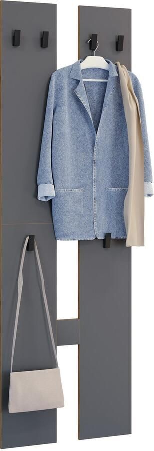 Vcm Houten set halmeubelen Garderobe kapstokken Garderobepaneel Salia M Houten set halmeubelen Garderobe kapstokken Garderobepaneel Salia M