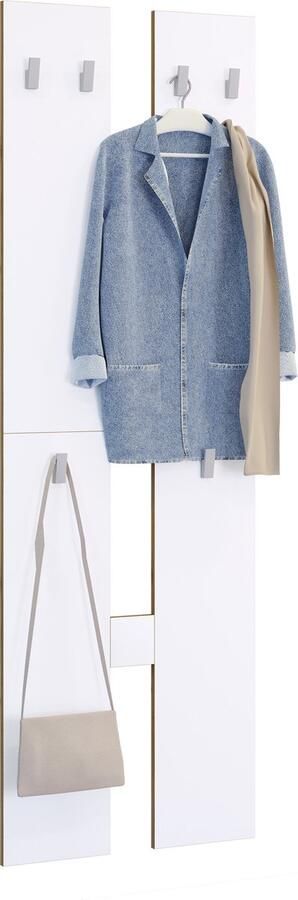 Vcm Houten set halmeubelen Garderobe kapstokken Garderobepaneel Salia M Houten set halmeubelen Garderobe kapstokken Garderobepaneel Salia M