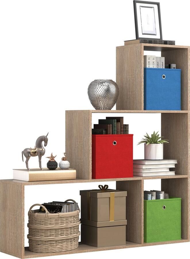 Vcm Houten staand traprek Opstaprek Kamerverdeler Boekenplank Dubila M Houten staand traprek Opstaprek Kamerverdeler Boekenplank Dubila M