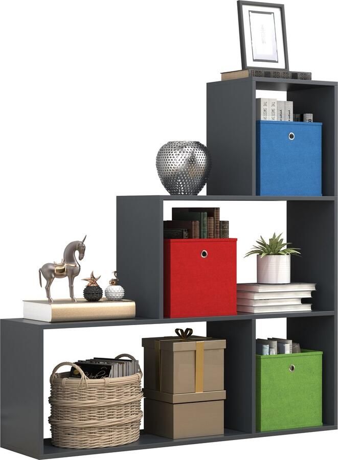 Vcm Houten staand traprek Opstaprek Kamerverdeler Boekenplank Dubila M Houten staand traprek Opstaprek Kamerverdeler Boekenplank Dubila M