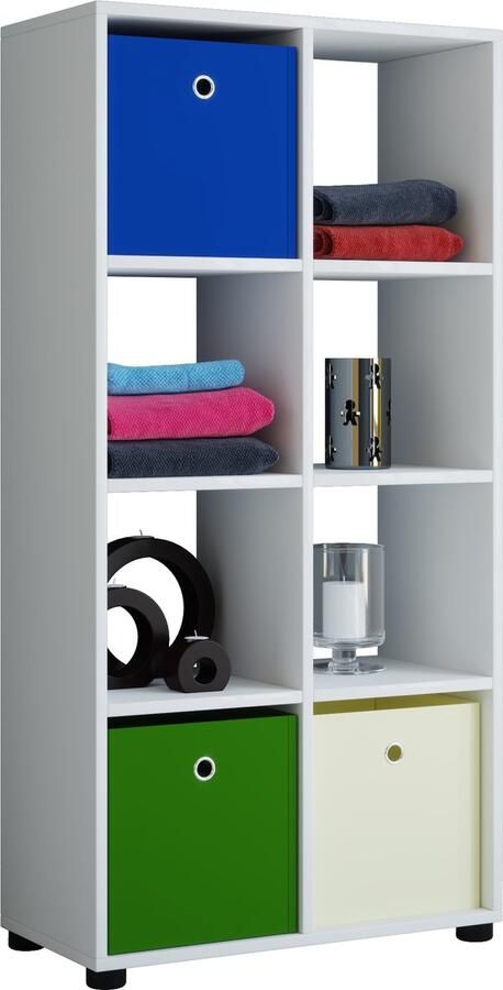 Vcm Houten staande plank Boekenplank Decoratieve boekenplank Kamerscherm Benas-2x4 Houten staande plank Boekenplank Decoratieve boekenplank Kamerscherm Benas-2x4