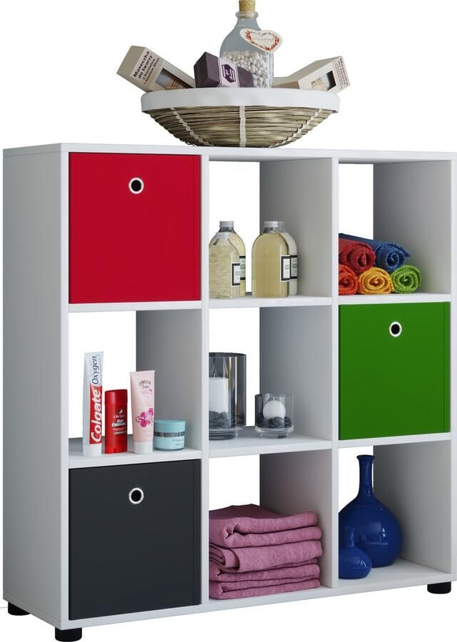 Vcm Houten staande plank Boekenplank Decoratieve boekenplank Kamerscherm Benas-3x3 Houten staande plank Boekenplank Decoratieve boekenplank Kamerscherm Benas-3x3