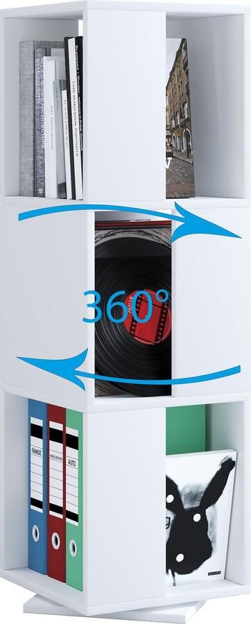 Vcm Houten staande plank Kantoorplank Dossierplank Boekenplank Draaibaar Rondell Stifta XL Houten staande plank Kantoorplank Dossierplank Boekenplank Draaibaar Rondell Stifta XL - Foto 2