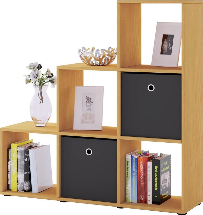 Vcm Houten trapplank Opstapplank Kubus Staande plank Kamerscherm 6 vakken Nitas Houten trapplank Opstapplank Kubus Staande plank Kamerscherm 6 vakken Nitas