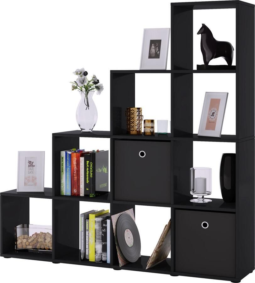 Vcm Houten trapplank Opstapplank Kubus Staande plank Ruimteverdeler 10 vakken Napoli Houten trapplank Opstapplank Kubus Staande plank Ruimteverdeler 10 vakken Napoli