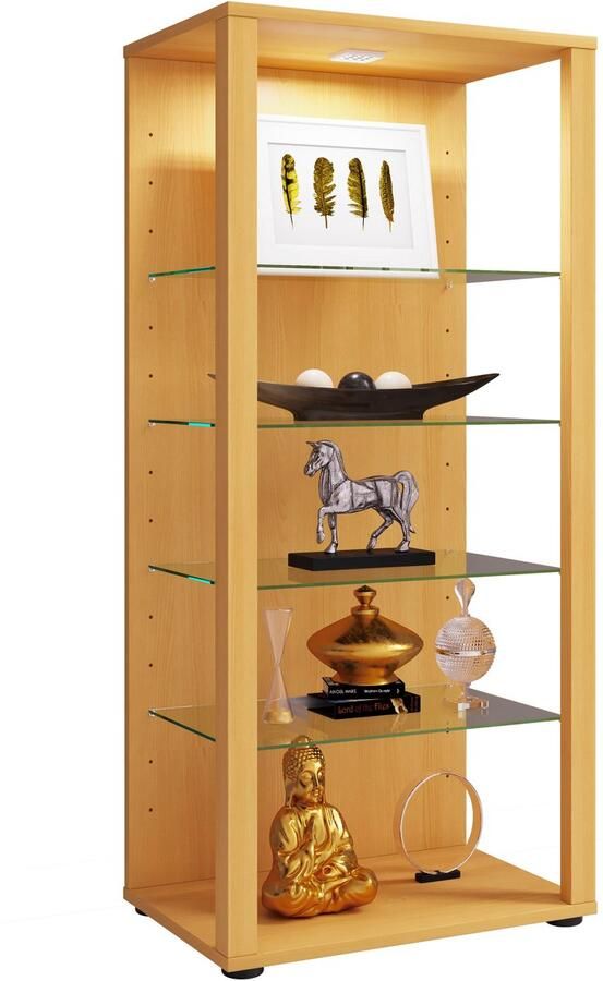 Vcm Houten vitrinekast Glazen vitrinekast Staande vitrinekast Glasol lll Houten vitrinekast Glazen vitrinekast Staande vitrinekast Glasol lll