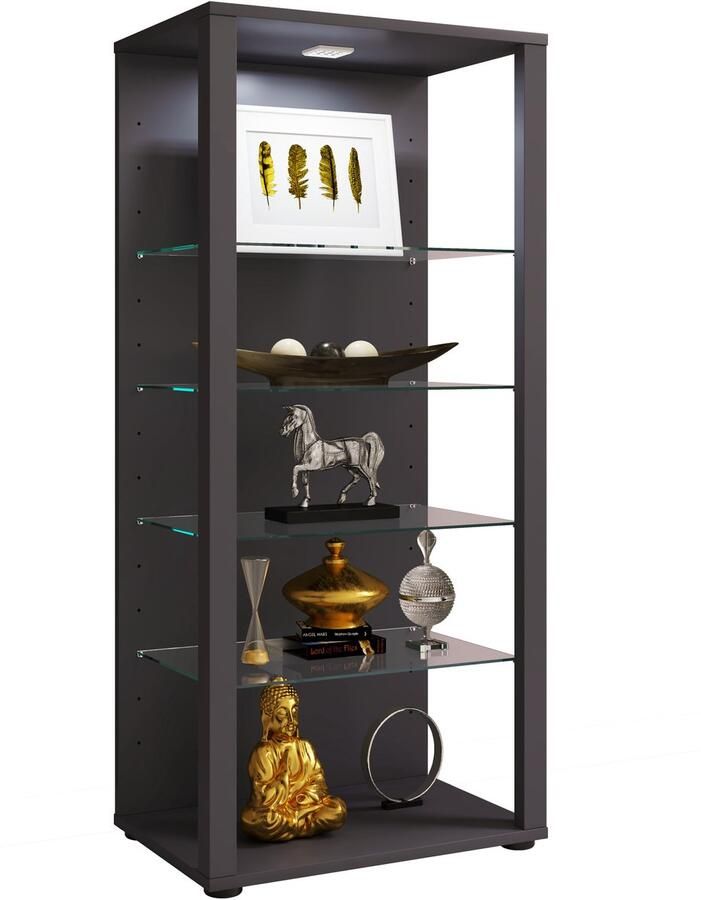 Vcm Houten vitrinekast Glazen vitrinekast Staande vitrinekast Glasol lll Houten vitrinekast Glazen vitrinekast Staande vitrinekast Glasol lll