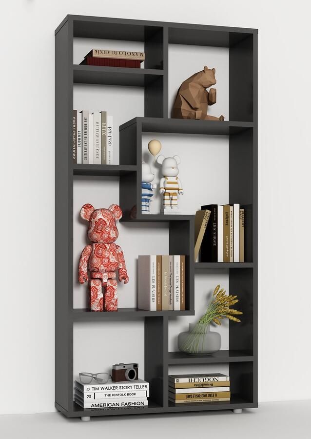 Vcm Houten vrijstaande boekenplank Medialijst Opbergruimte Ruimteverdeler Decoratieve plank Lanisa M Houten vrijstaande boekenplank Medialijst Opbergruimte Ruimteverdeler Decoratieve plank Lanisa M - Foto 2