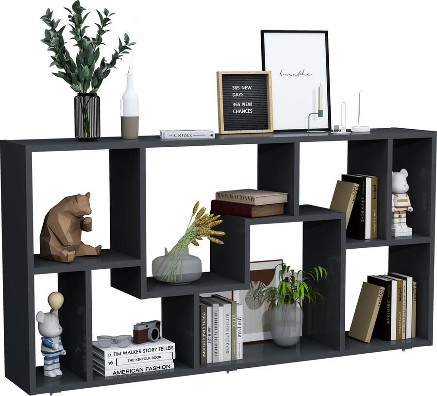 Vcm Houten vrijstaande boekenplank Medialijst Opbergruimte Ruimteverdeler Decoratieve plank Lanisa L Houten vrijstaande boekenplank Medialijst Opbergruimte Ruimteverdeler Decoratieve plank Lanisa L